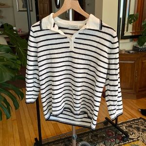 Vintage thrifted white and black sweater